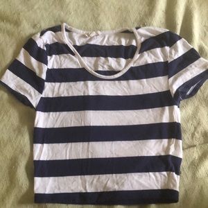 Stretchy striped crop top